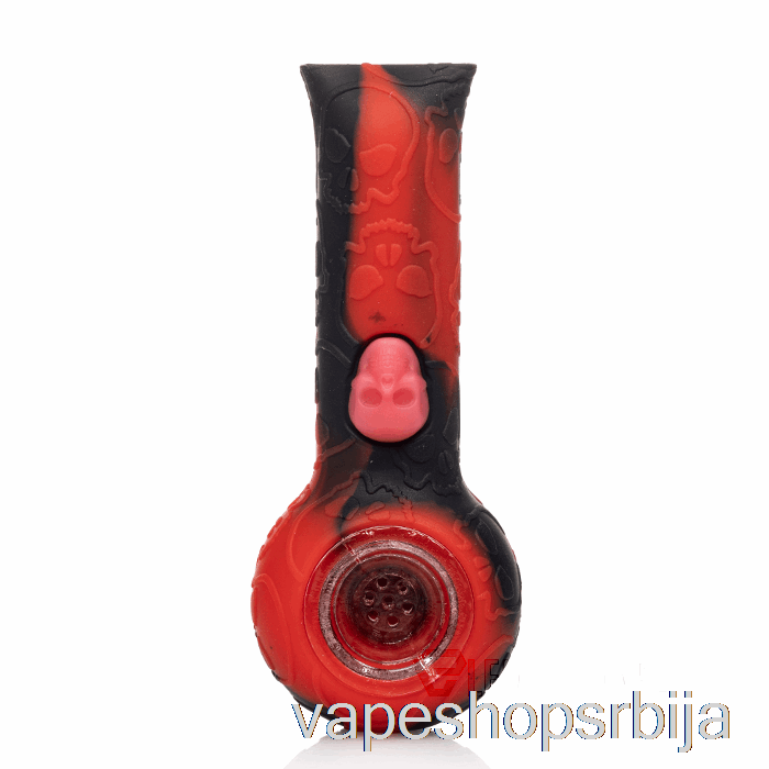 вапе без никотина стратус силиконска лубања ручна лула гримизна (црна/црвена)